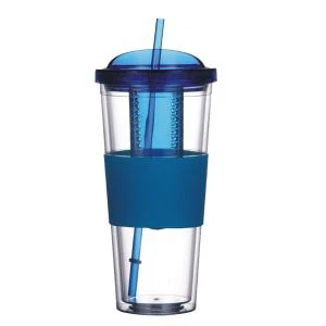 Vaso plástico vendedor caliente del infusor de la fruta de la pared doble 600ml / 20oz
