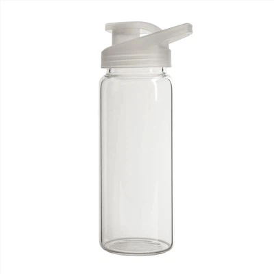 Botella de vidrio de medio litro de regreso a la escuela